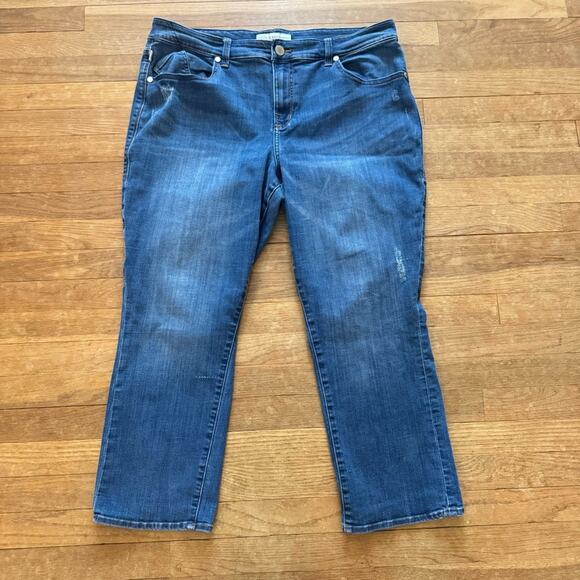 Rock & Republic Kendall wide leg distressed high-rise cropped jeans sz 20
 b24 - Picture 1 of 6
